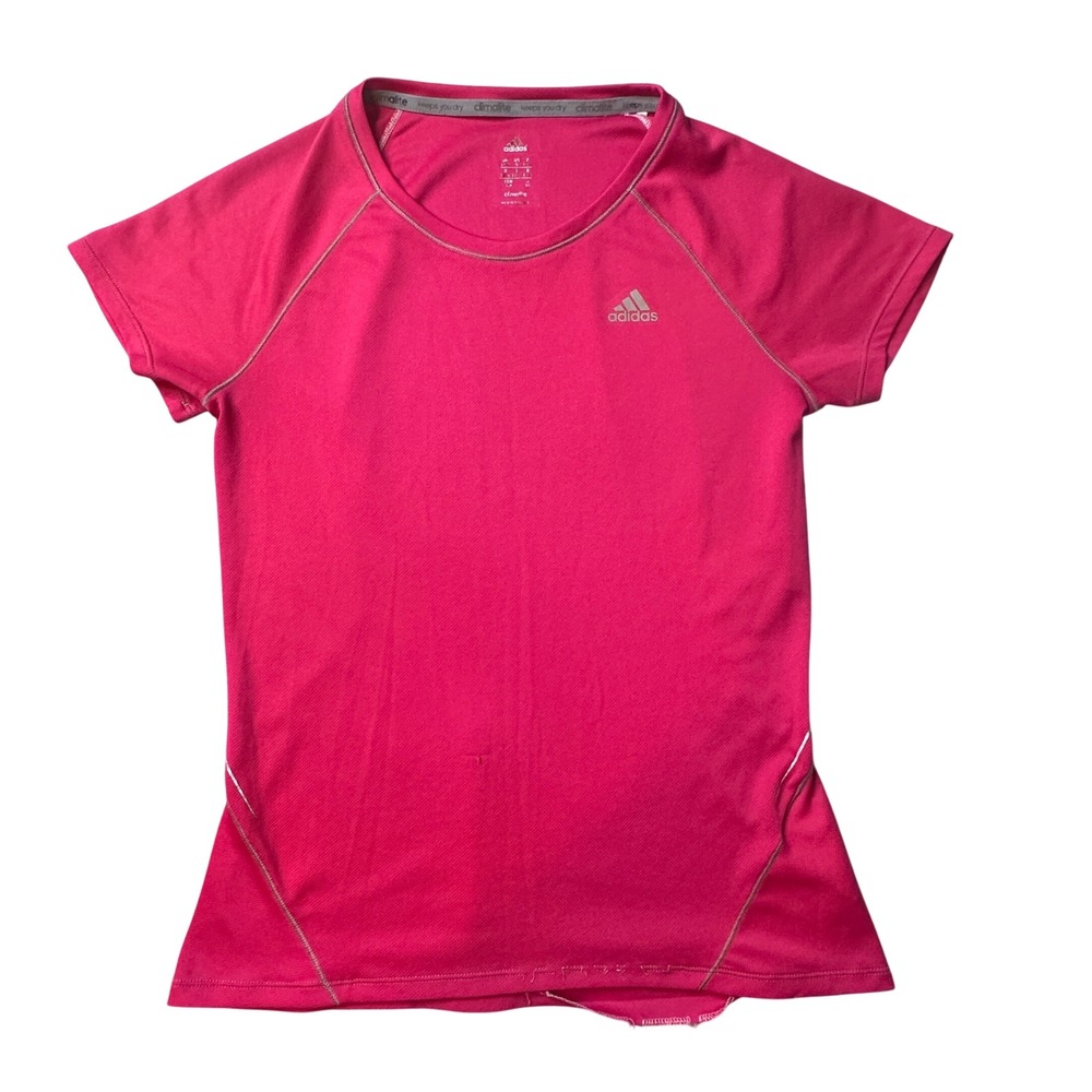 Adidas T-Shirt Women S Pink Climalite Short Sleeve Athletic Performance D85804